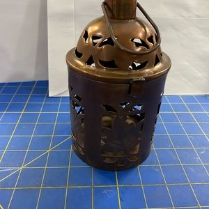 Thanksgiving Decor Copper Tealight Lantern